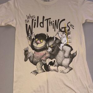 Cream Graphic Tee with 'Where the Wild Things Are' Design